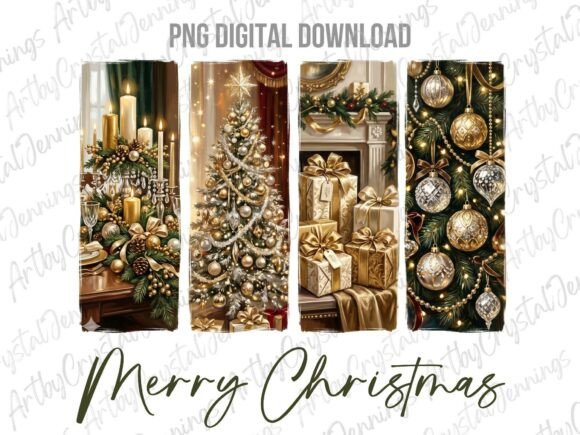 Download Elegant Gold Christmas Brushstroke PNG - Old Collection