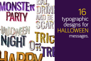 Download 16 Typographic Design for Halloween - Typographic Collection