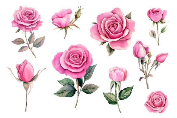 Download Watercolor Pink Rose - Premium Resources